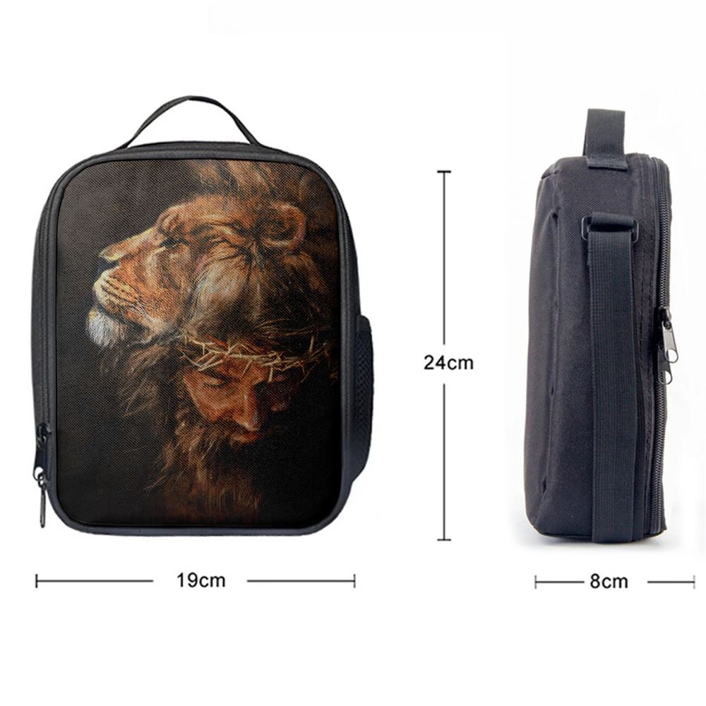 Jesus Lion Head Lunch Bag, Christian Lunch Box For School, Picnic