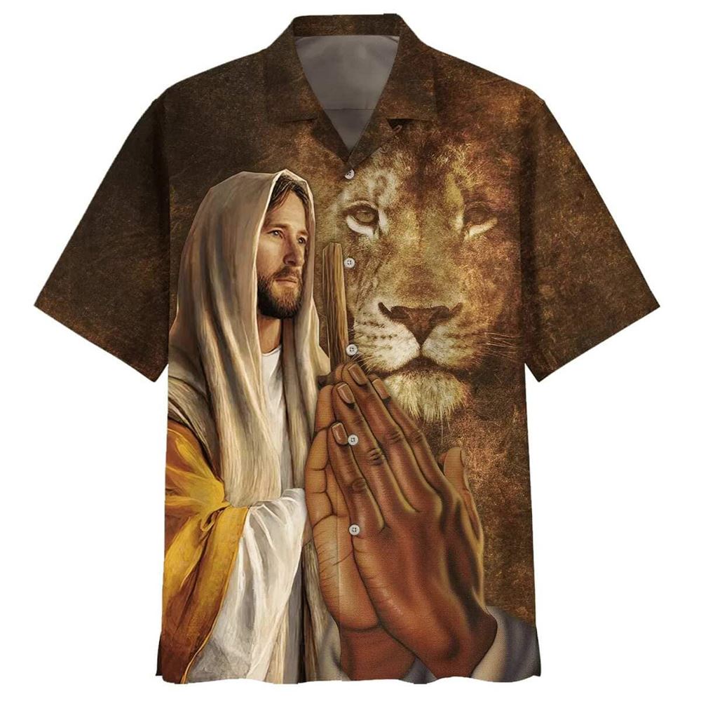 Jesus Lion I Can Do All Things Through Christ Who Strengthens Me Hawaiian Shirt For Men, Christian Hawaiian Shirt, Gift For Christian