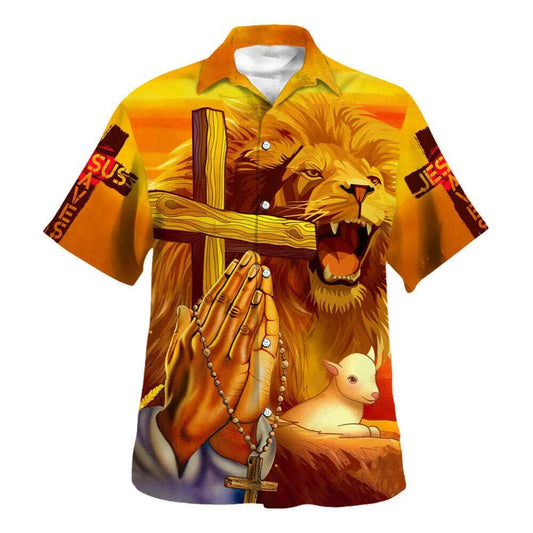 Jesus Lion Jesus Save For Friend Hawaiian Shirt For Men, Christian Hawaiian Shirt, Gift For Christian