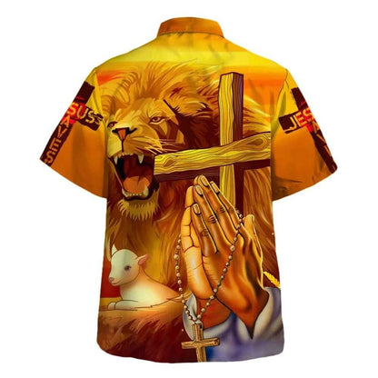 Jesus Lion Jesus Save For Friend Hawaiian Shirt For Men, Christian Hawaiian Shirt, Gift For Christian