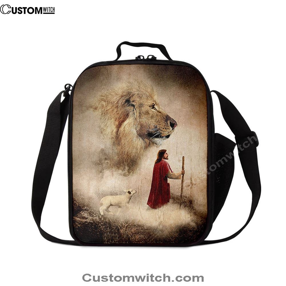 Jesus Lion King And Lamb Lunch Bag, Christian Lunch Box For School, Picnic