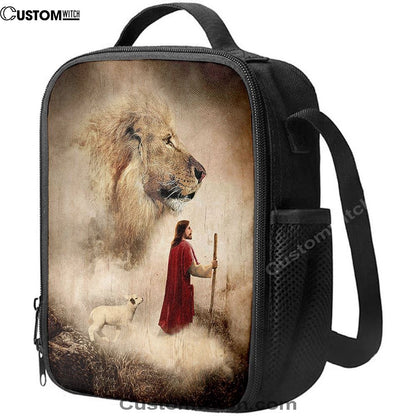 Jesus Lion King And Lamb Lunch Bag, Christian Lunch Box For School, Picnic