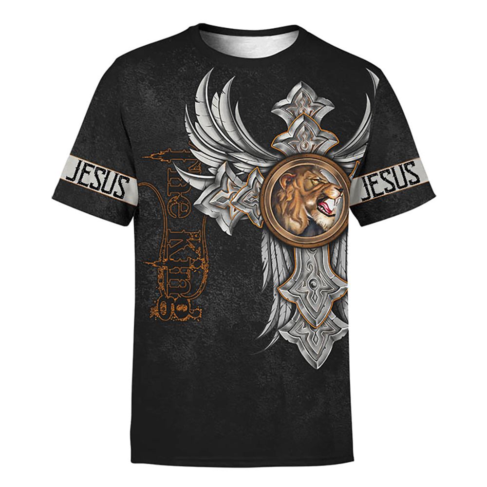 Jesus Lion King Angel Wing Tattoo All Over Print 3D T Shirt For Men And Women, Christian T-Shirt, Faith Shirt