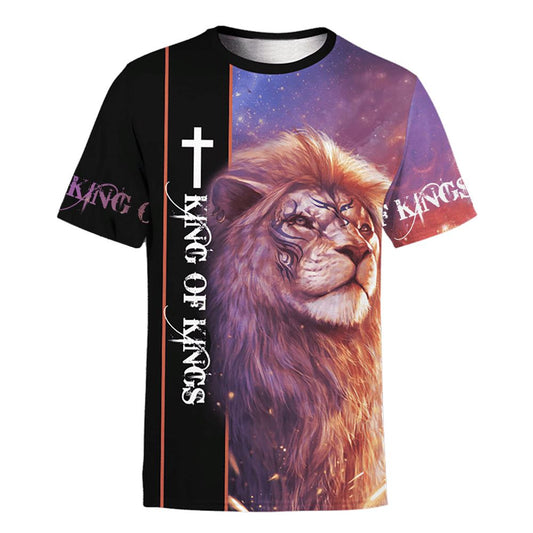 Jesus Lion King Of Kings All Over Print 3D T Shirt For Men And Women, Christian T-Shirt, Faith Shirt