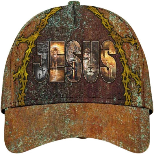 Jesus Lion Lamb Cross Baseball Cap, Christian Baseball Cap, Religious Cap, Jesus Gift, Jesus Hat
