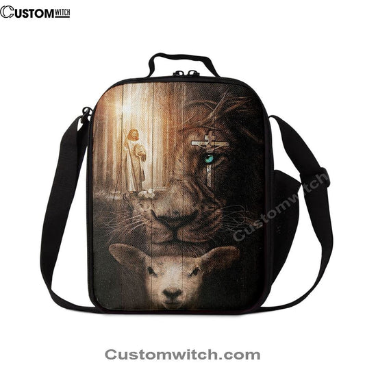 Jesus Lion & Lamb Lunch Bag, Christian Lunch Box For School, Picnic