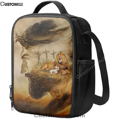 Jesus & Lion & Lamb Lunch Bag, Christian Lunch Box For School, Picnic