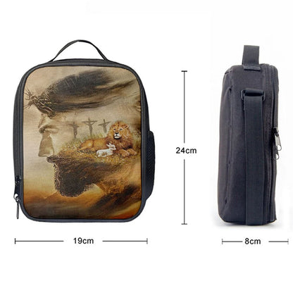 Jesus & Lion & Lamb Lunch Bag, Christian Lunch Box For School, Picnic