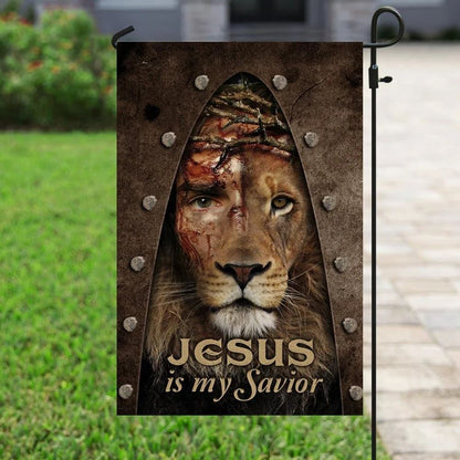 Jesus Lion My Savior House Flag, Christian Flag, Christian Flag, Scripture Flag, Garden Banner