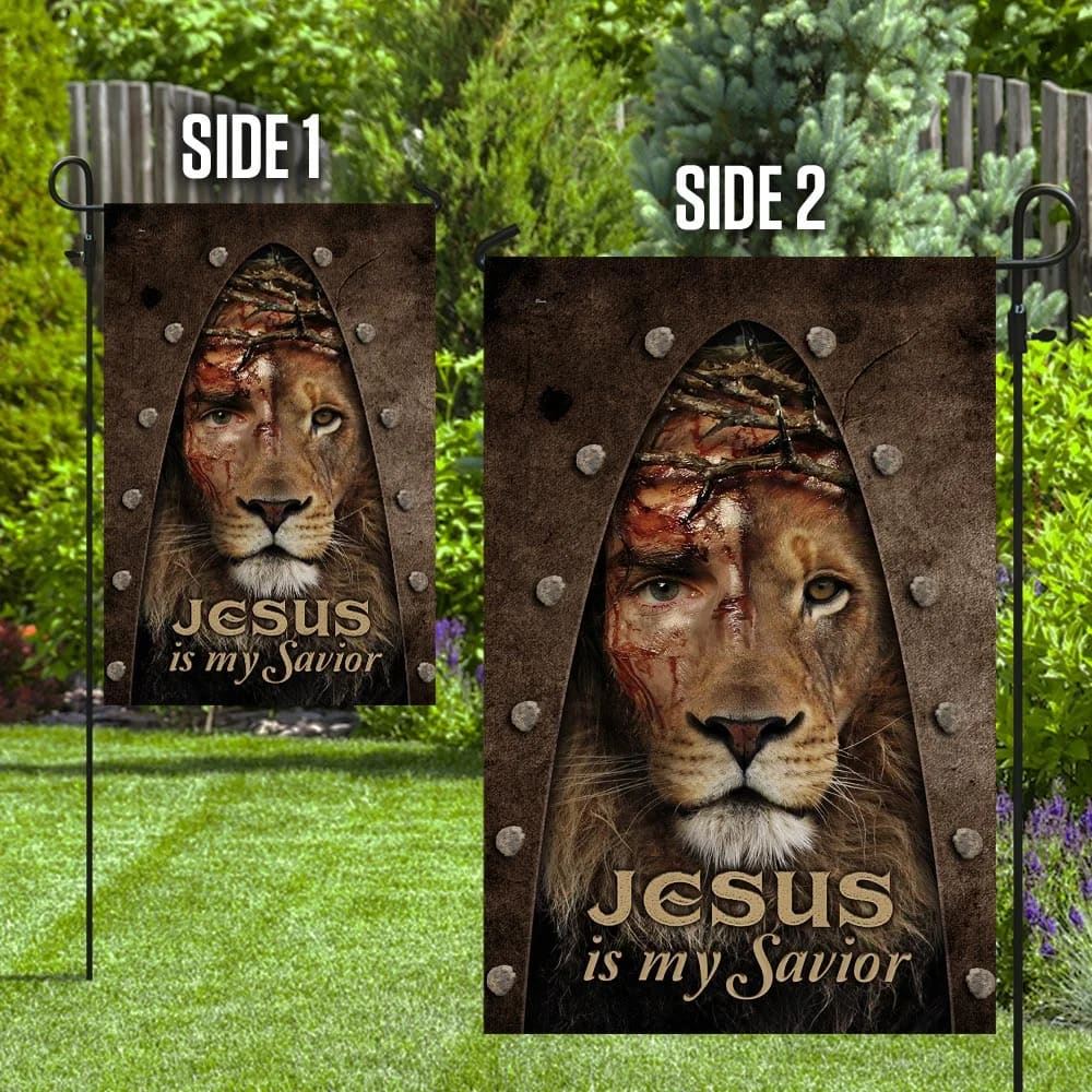 Jesus Lion My Savior House Flag, Christian Flag, Christian Flag, Scripture Flag, Garden Banner