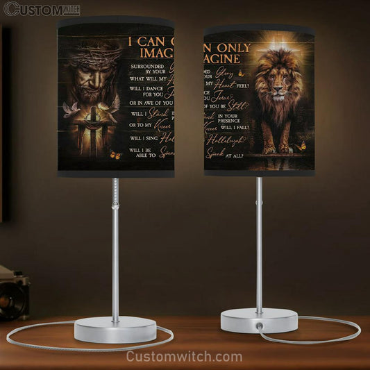 Jesus Lion Of Judah - I Can Only Imagine Table Lamb Gift Print - Christian Bedroom Decor