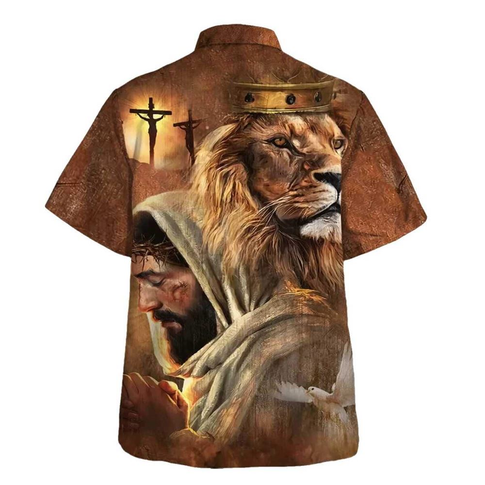 Jesus Lion Of Judah Christian Cross Hawaiian Shirt For Men, Christian Hawaiian Shirt, Gift For Christian