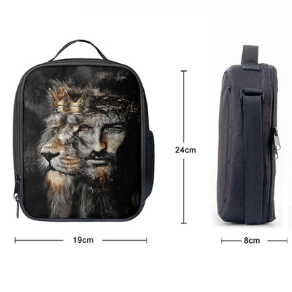 Jesus Lion Of Judah Crown Of Thorn Lunch Bag, Christian Lunch Box For School, Picnic