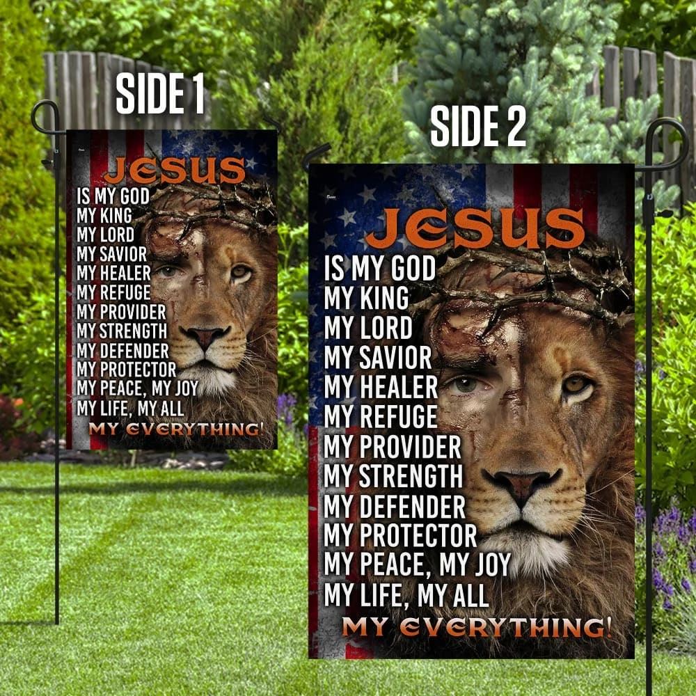 Jesus Lion Of Judah Jesus My Everything House Flags, Christian Flag, Scripture Flag, Garden Banner