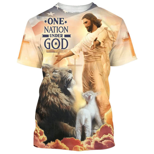 Jesus Lion Of Judah Lamb Of God All Over Print 3D T Shirt For Men And Women, Christian T-Shirt, Faith Shirt