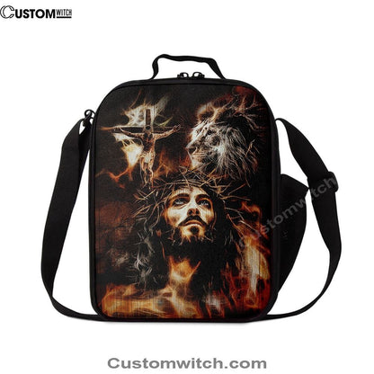 Jesus Lion Of Judah Lunch Bag - The Sacrifice Of Jesus Christ Lunch Bag, Christian Lunch Box For School, Picnic