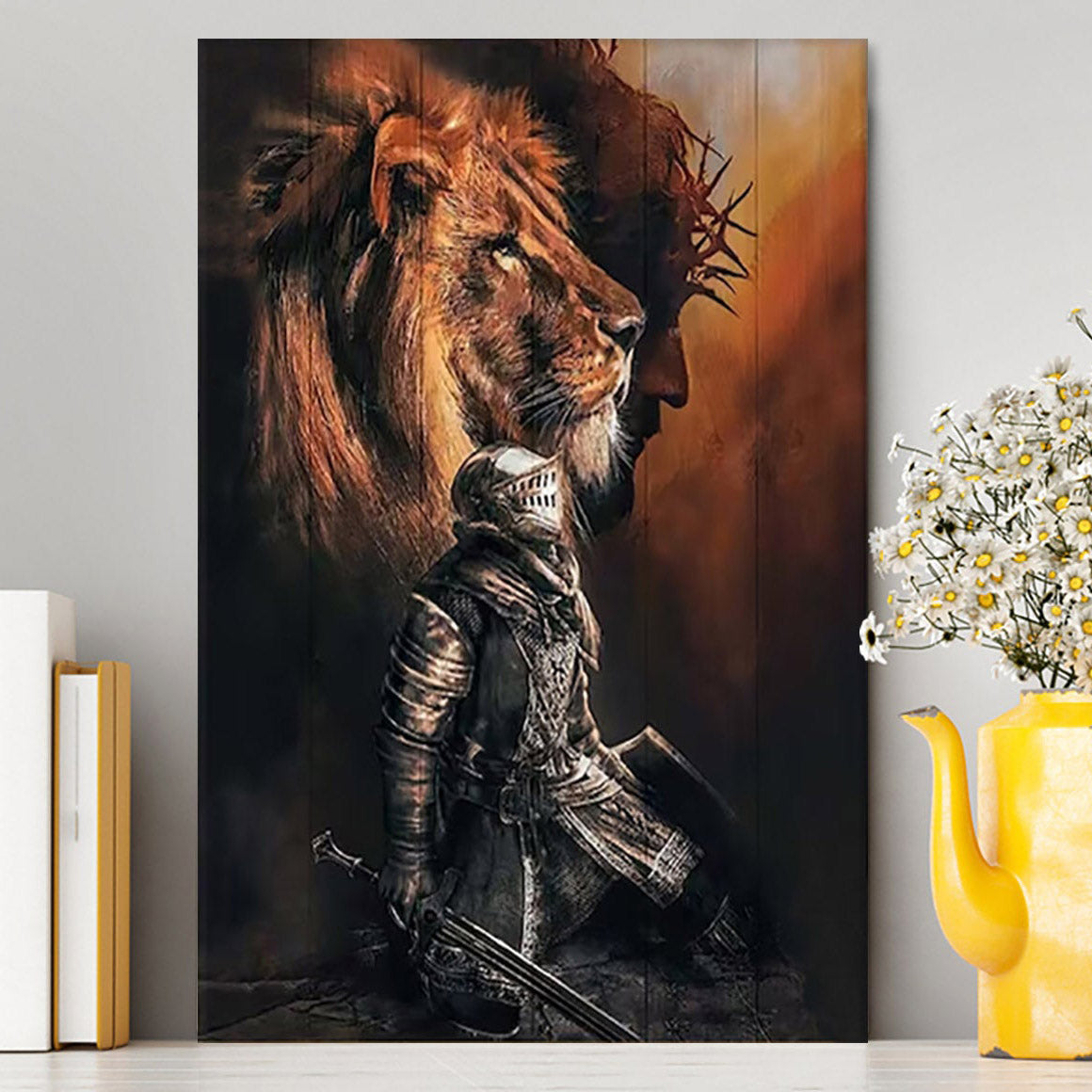 Jesus Lion Of Judah Warrior Canvas Prints - Lion Canvas Art - Christian Inspirational Canvas