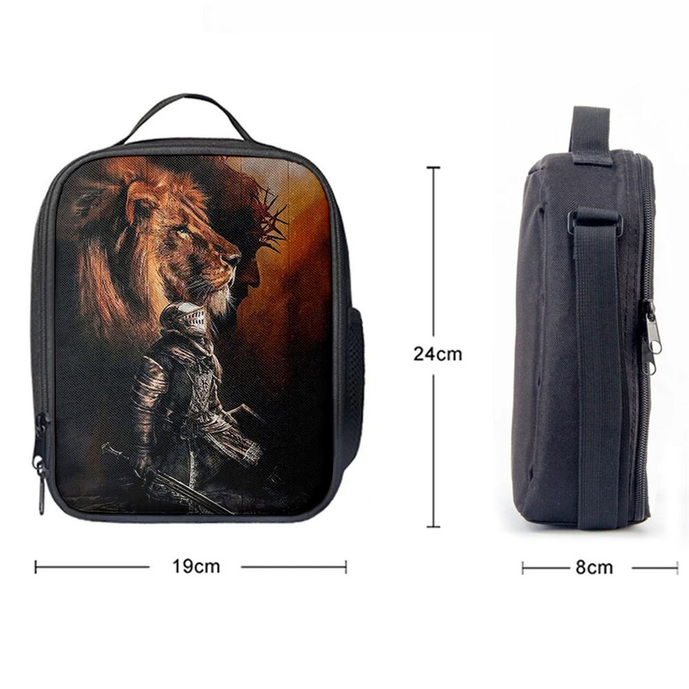 Jesus Lion Of Judah Warrior Lunch Bag - Lion Lunch Bag, Christian Lunch Box For School, Picnic