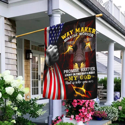 Jesus Lion Way Maker Miracle Worker House Flag, Christian Flag, Christian Flag, Scripture Flag, Garden Banner