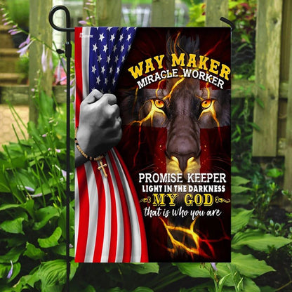 Jesus Lion Way Maker Miracle Worker House Flag, Christian Flag, Christian Flag, Scripture Flag, Garden Banner