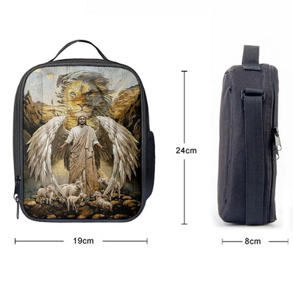 Jesus Lord Wings Lion Of Judah Lambs Of God Lunch Bag, Christian Lunch Box For School, Picnic