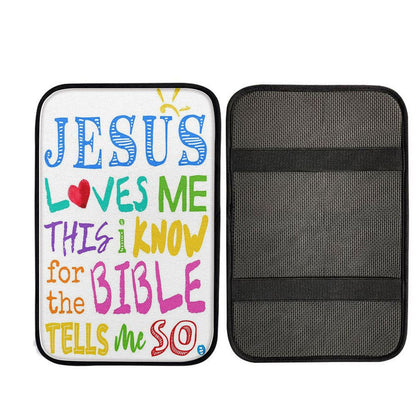Jesus Loves Me Car Center Console Cover Print, God Car Armrest Accessories