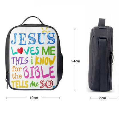 Jesus Loves Me Lunch Bag Print - Decoration For Girls Boys Toddler Bedroom, Christian Lunch Box For School, Picnic
