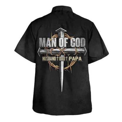 Jesus Man Of God Husband Dad Papa Father's Day Hawaiian Shirt For Men, Christian Hawaiian Shirt, Gift For Christian