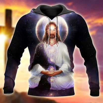 Jesus Menditation God 3D Hoodie For Man And Women, Jesus Printed 3D Hoodie