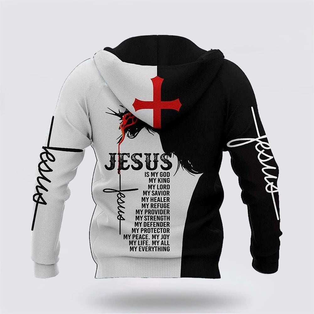 Jesus My God My King My Lord My Savior 3D Hoodies For Women Men, God 3D Printed Hoodie, Christian Apparel Hoodies