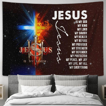 Jesus My Lord My God My King My Everything Tapestry Wall Art - Christian Wall Decor
