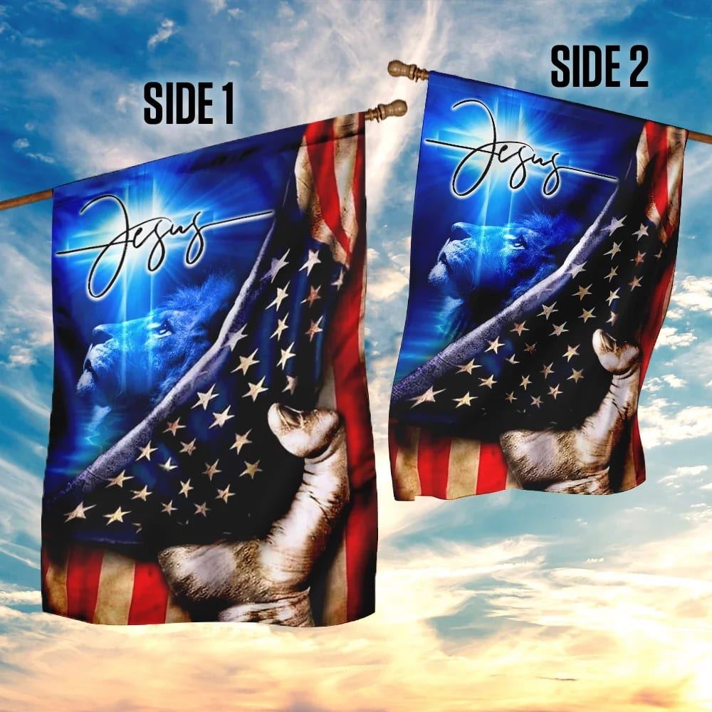 Jesus My Savior Christian Cross House Flags, Christian Flag, Scripture Flag, Garden Banner