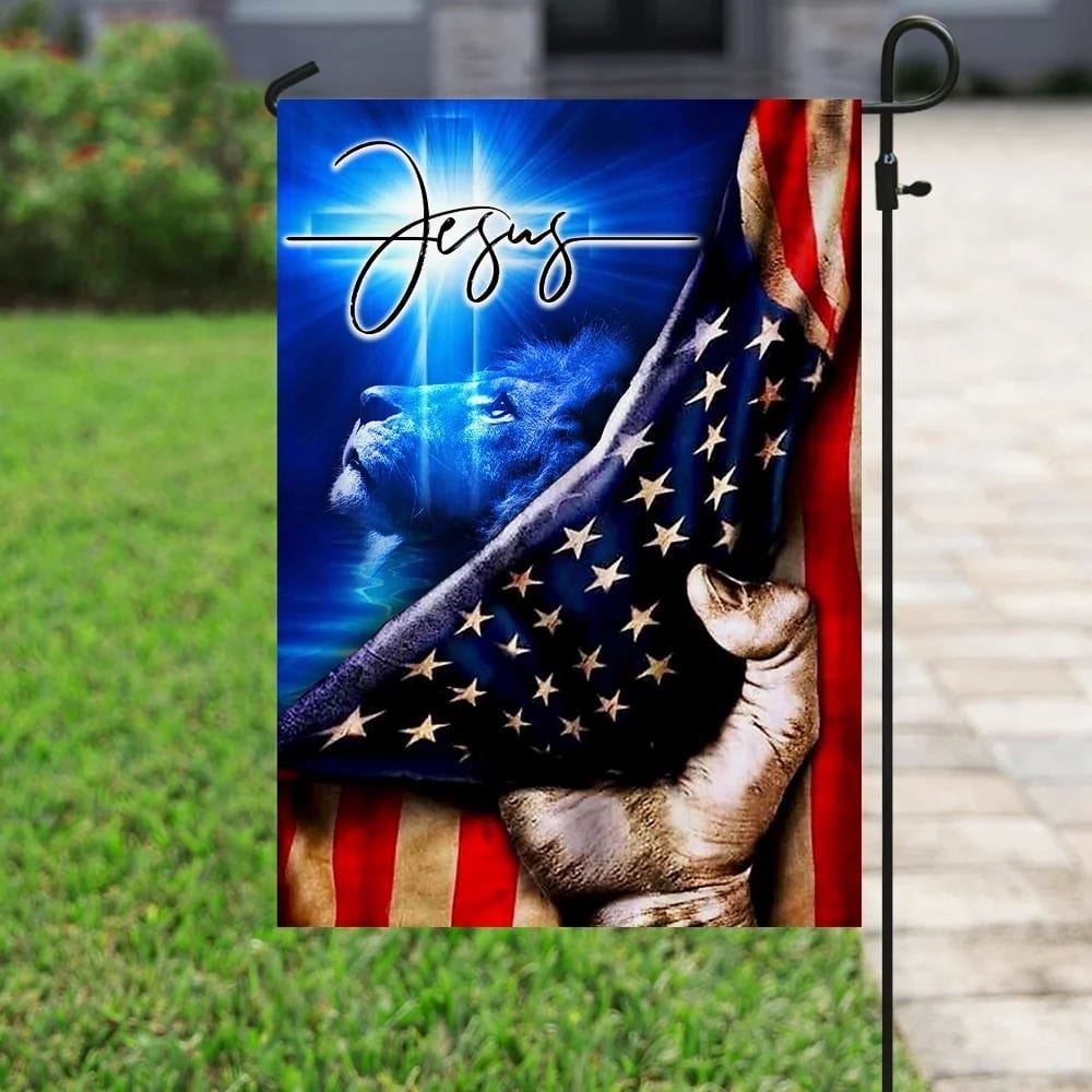Jesus My Savior Christian Cross House Flags, Christian Flag, Scripture Flag, Garden Banner