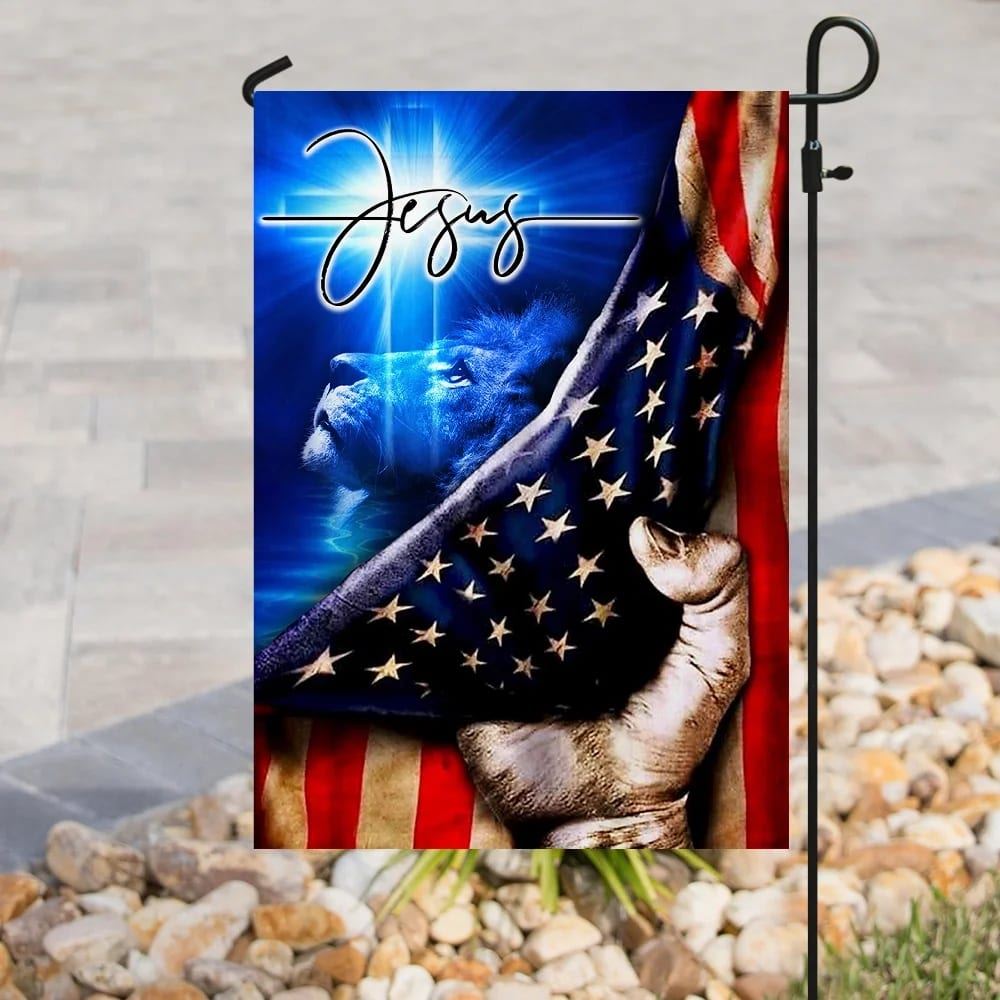 Jesus My Savior Christian Cross House Flags, Christian Flag, Scripture Flag, Garden Banner