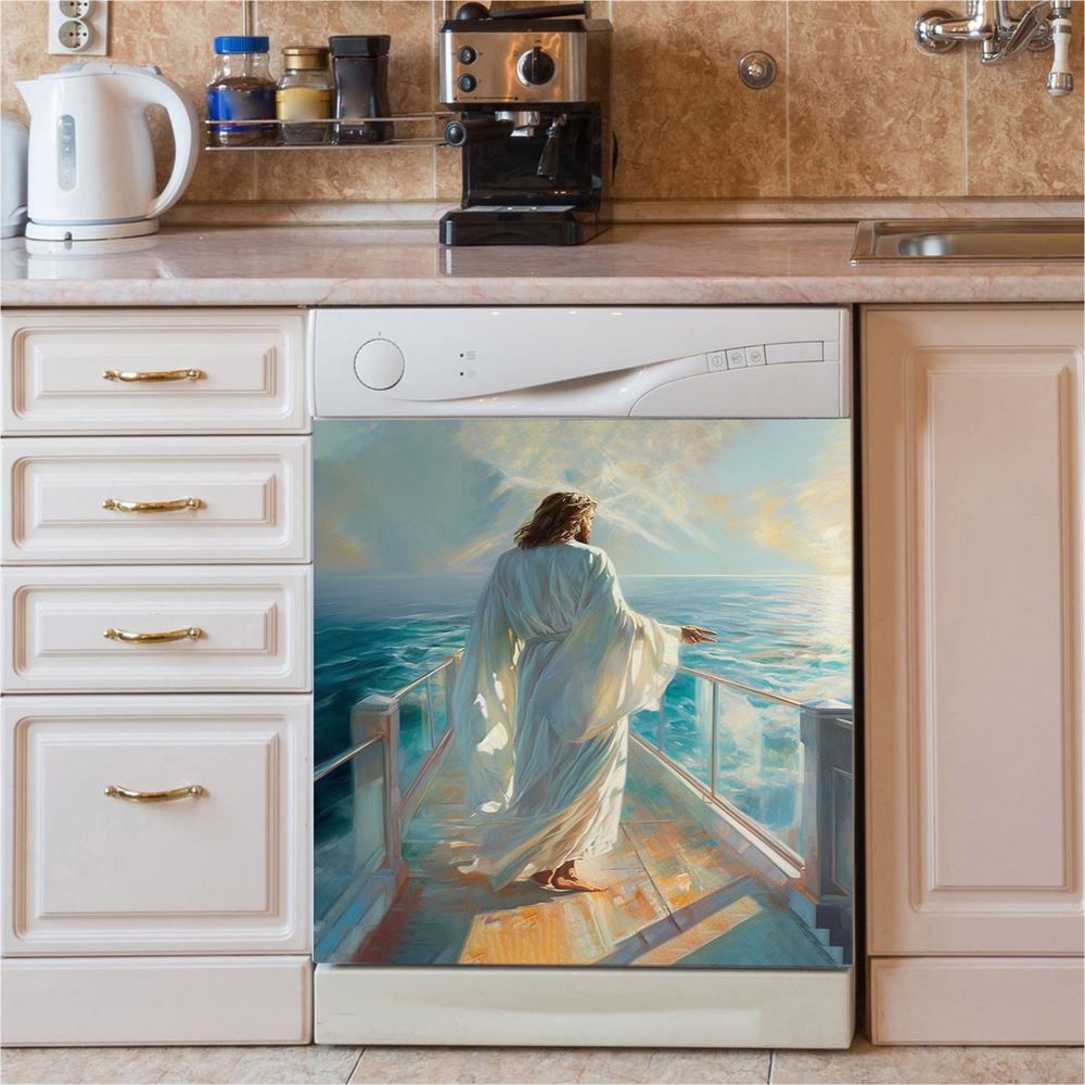 Jesus Oil Painting Dishwasher Cover, Jesus Dishwasher Stickers, Christian Kitchen Decor