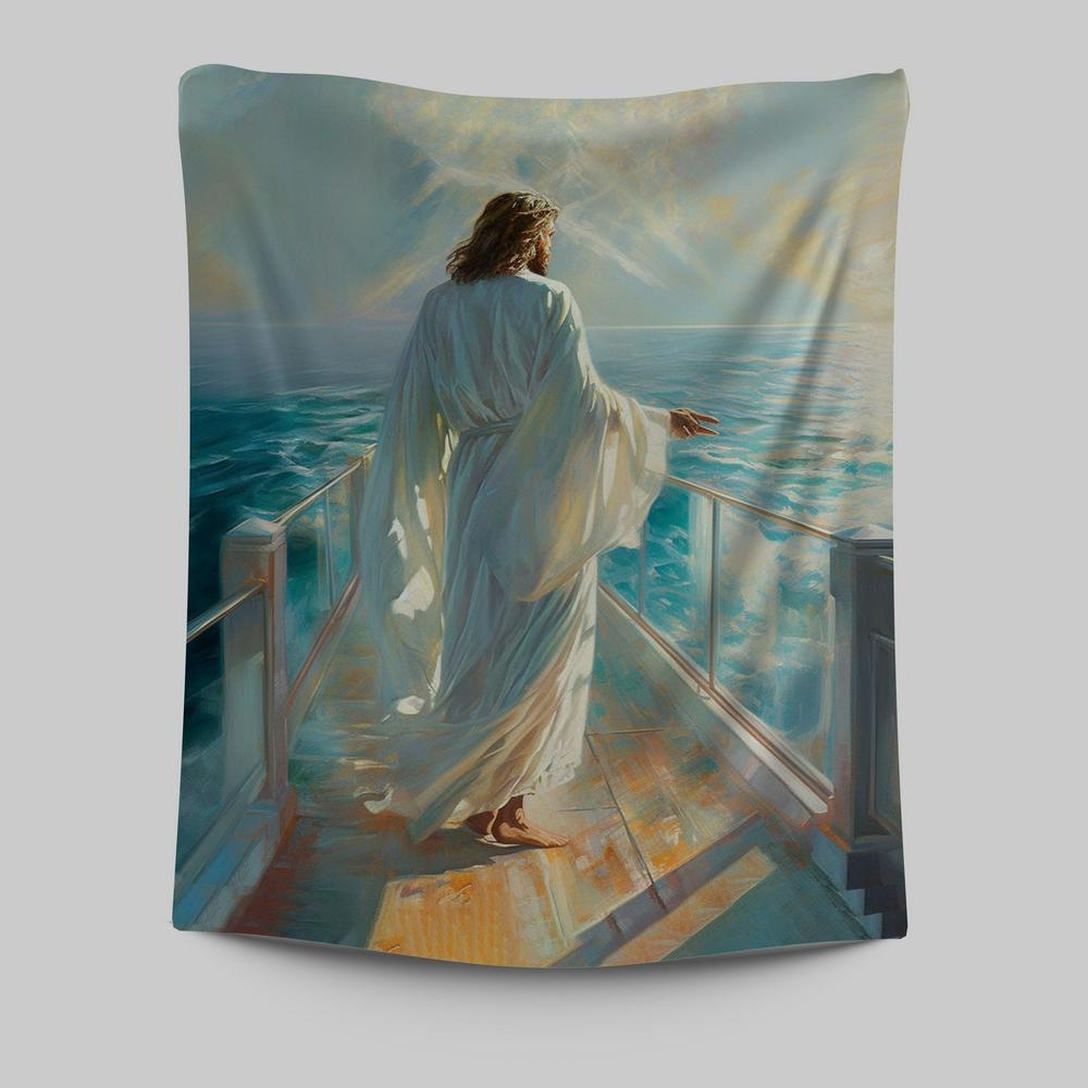 Jesus Oil Painting Tapestry Prints - Jesus Tapestry Art - Christian Wall Art Decor