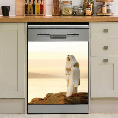 Jesus On Mountain Dishwasher Cover, Jesus Dishwasher Stickerss, Christian Kitchen Decor