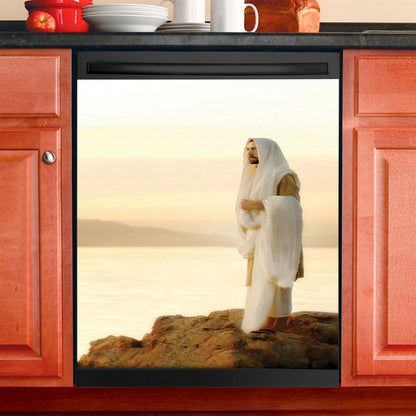 Jesus On Mountain Dishwasher Cover, Jesus Dishwasher Stickerss, Christian Kitchen Decor