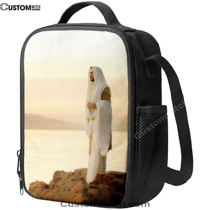 Jesus On Mountain Lunch Bag - Jesus Pictures, Christian Lunch Box For School, Picnic