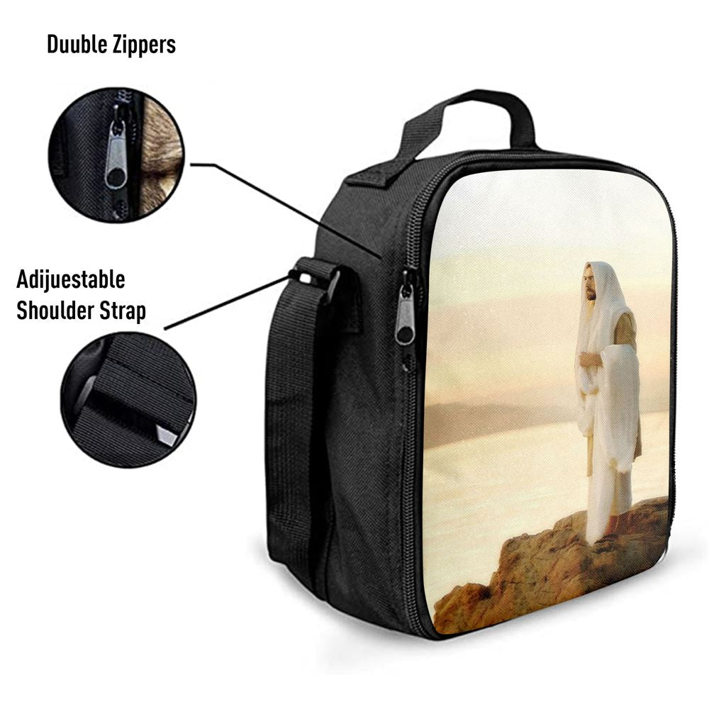 Jesus On Mountain Lunch Bag - Jesus Pictures, Christian Lunch Box For School, Picnic