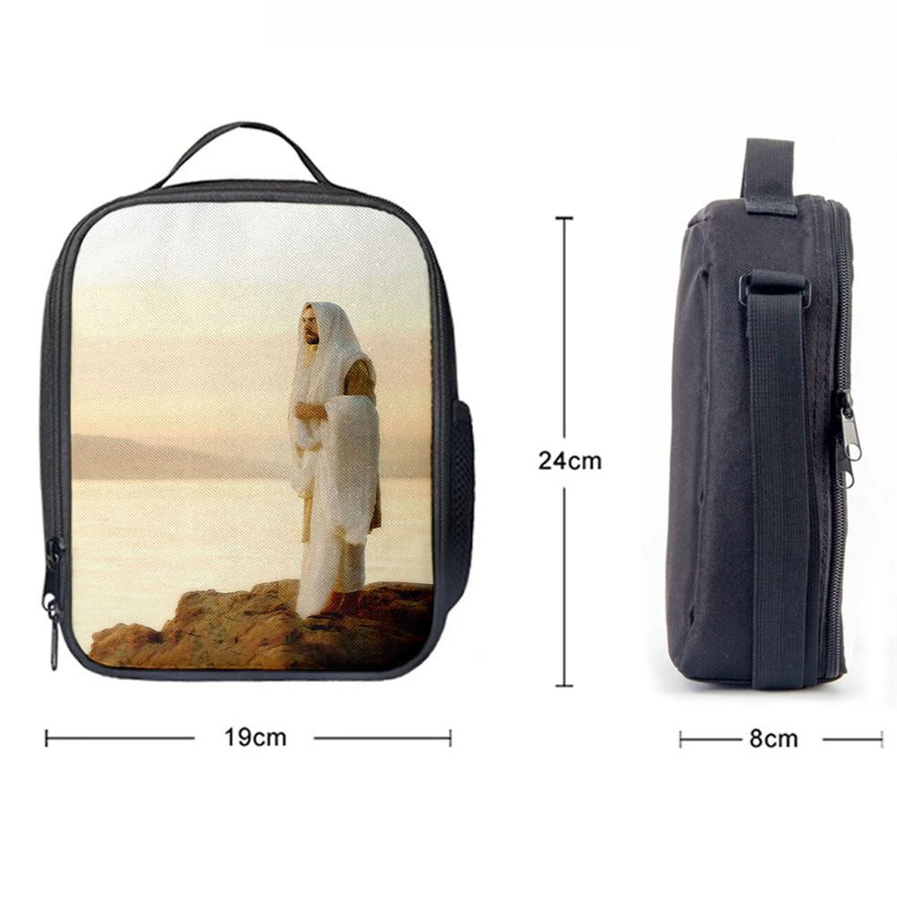 Jesus On Mountain Lunch Bag - Jesus Pictures, Christian Lunch Box For School, Picnic