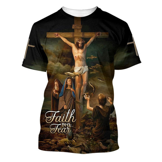Jesus On The Cross All Over Print 3D T Shirt For Men And Women, Christian T-Shirt, Faith Shirt