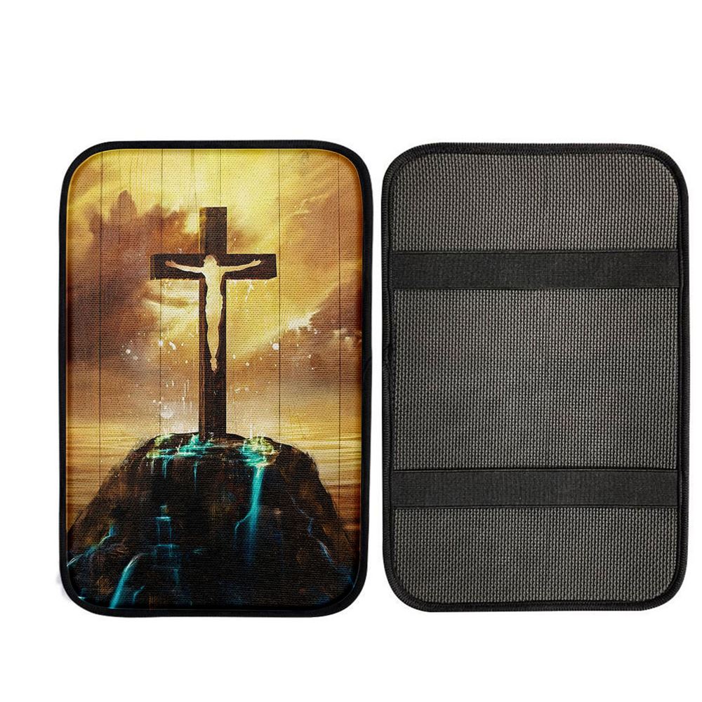 Jesus On The Cross Car Center Console Cover, God Car Armrest Accessories