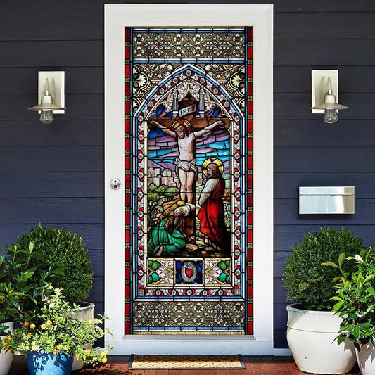 Jesus On The Cross Colorful Jesus Door Cover, Christian Door Decor, Door Christian Church, Christian Door Plaques