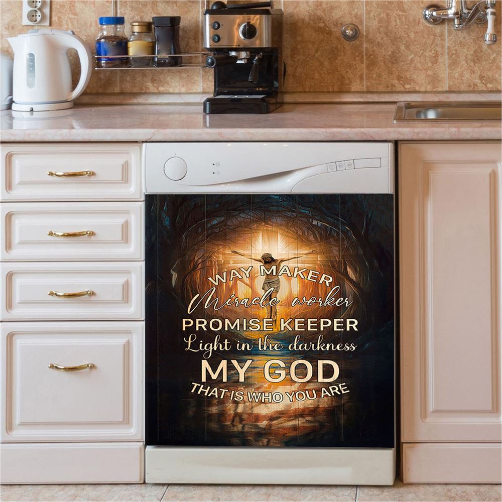 Jesus On The Cross Crown Of Thorn Dishwasher Cover, Life Of Jesus Dishwasher Stickers, Jesus Portrait Kitchen Decor