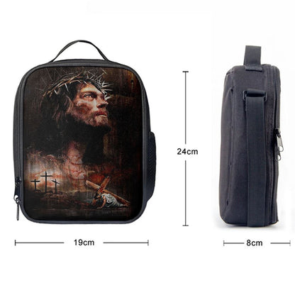 Jesus On The Cross Crown Of Thorn Lunch Bag - Life Of Jesus Lunch Bag, Christian Lunch Box For School, Picnic