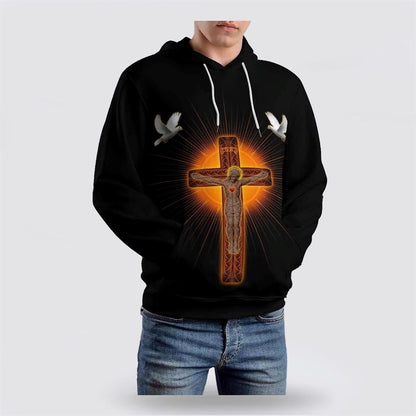 Jesus On The Cross Dove 3D Hoodies For Women Men, God 3D Printed Hoodie, Christian Apparel Hoodies