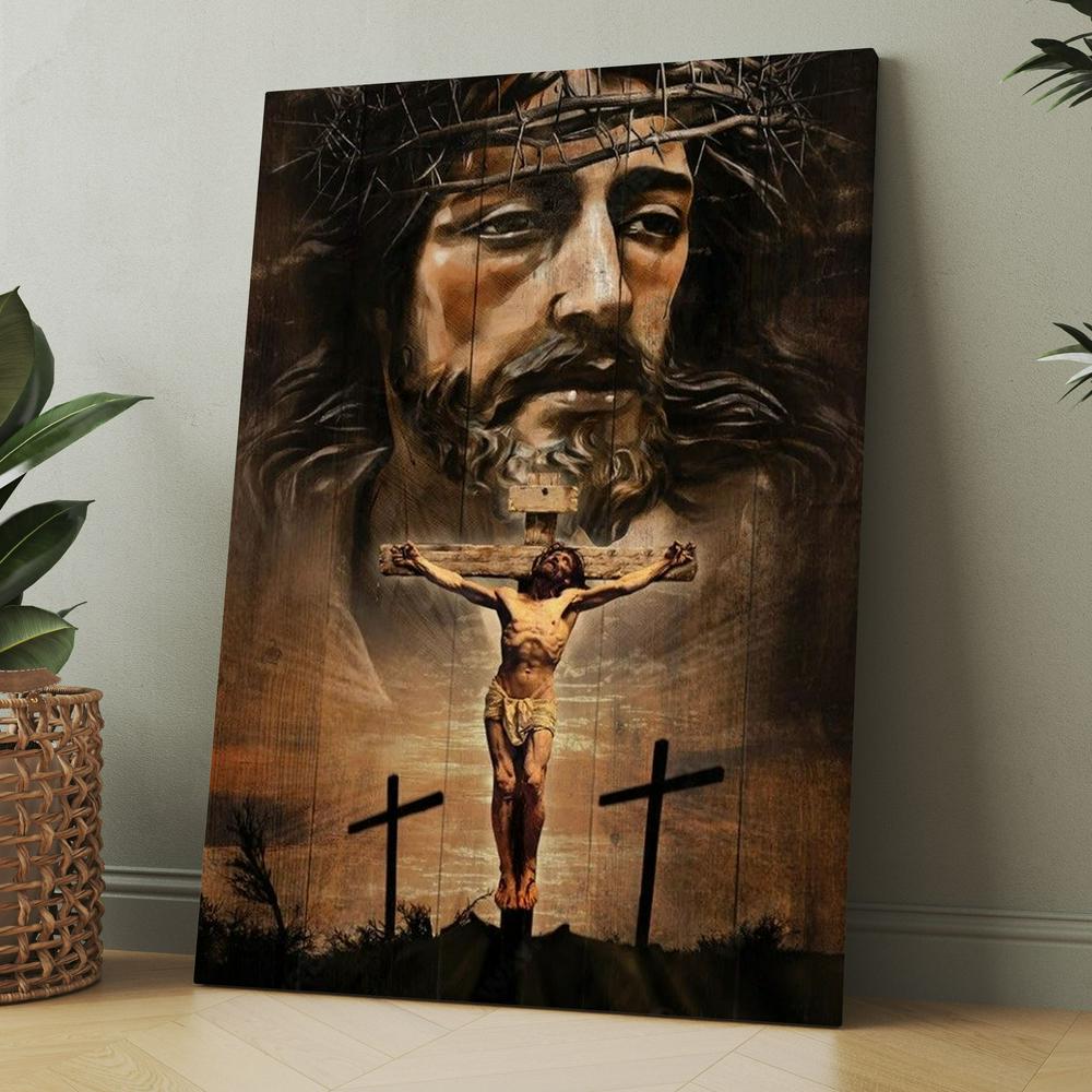 Jesus On The Cross Infinite Halo Canvas, Christmas Gift for Christian