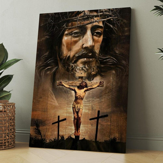 Jesus On The Cross Infinite Halo Canvas, Christmas Gift for Christian