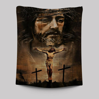 Jesus On The Cross Infinite Halo Tapestry